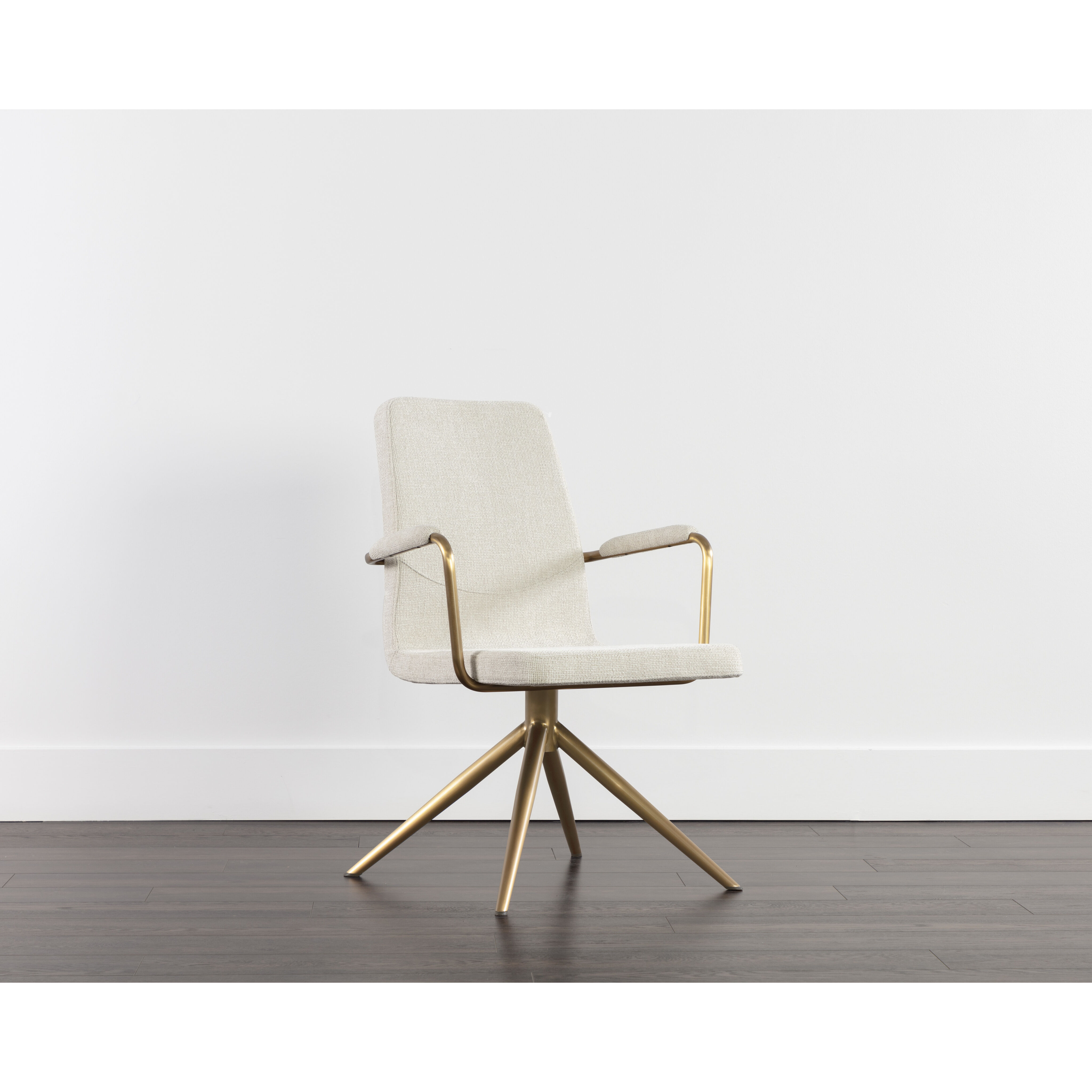 Hilda Chacha Cream Swivel Dining Armchair, Swivel